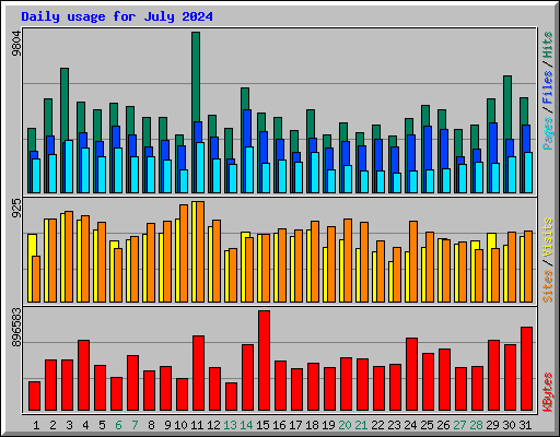 Daily usage for July 2024